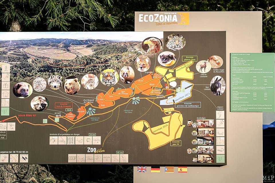 plan du parc animalier Ecozonia