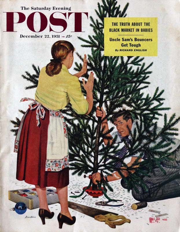 1951-12-22 Centering the Christmas Tree