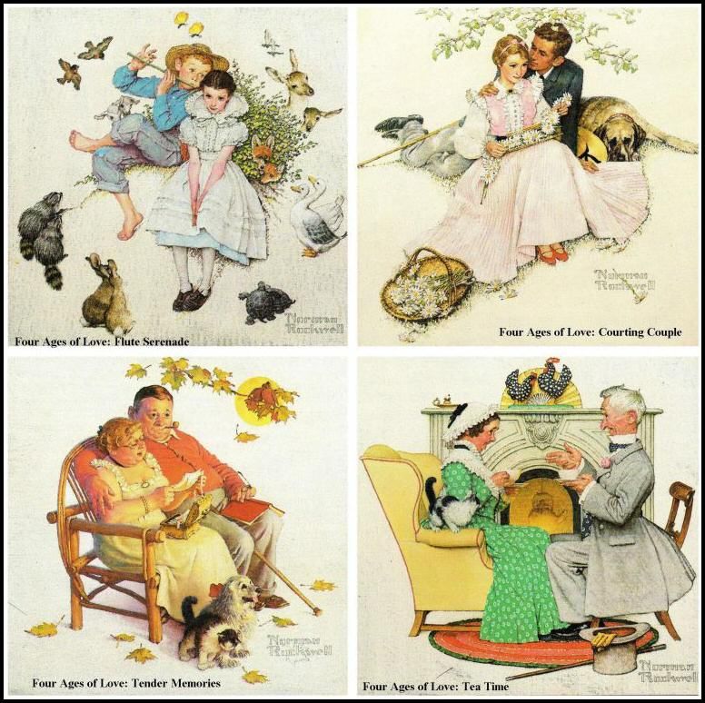 The four ages of love by Norman Rockwell